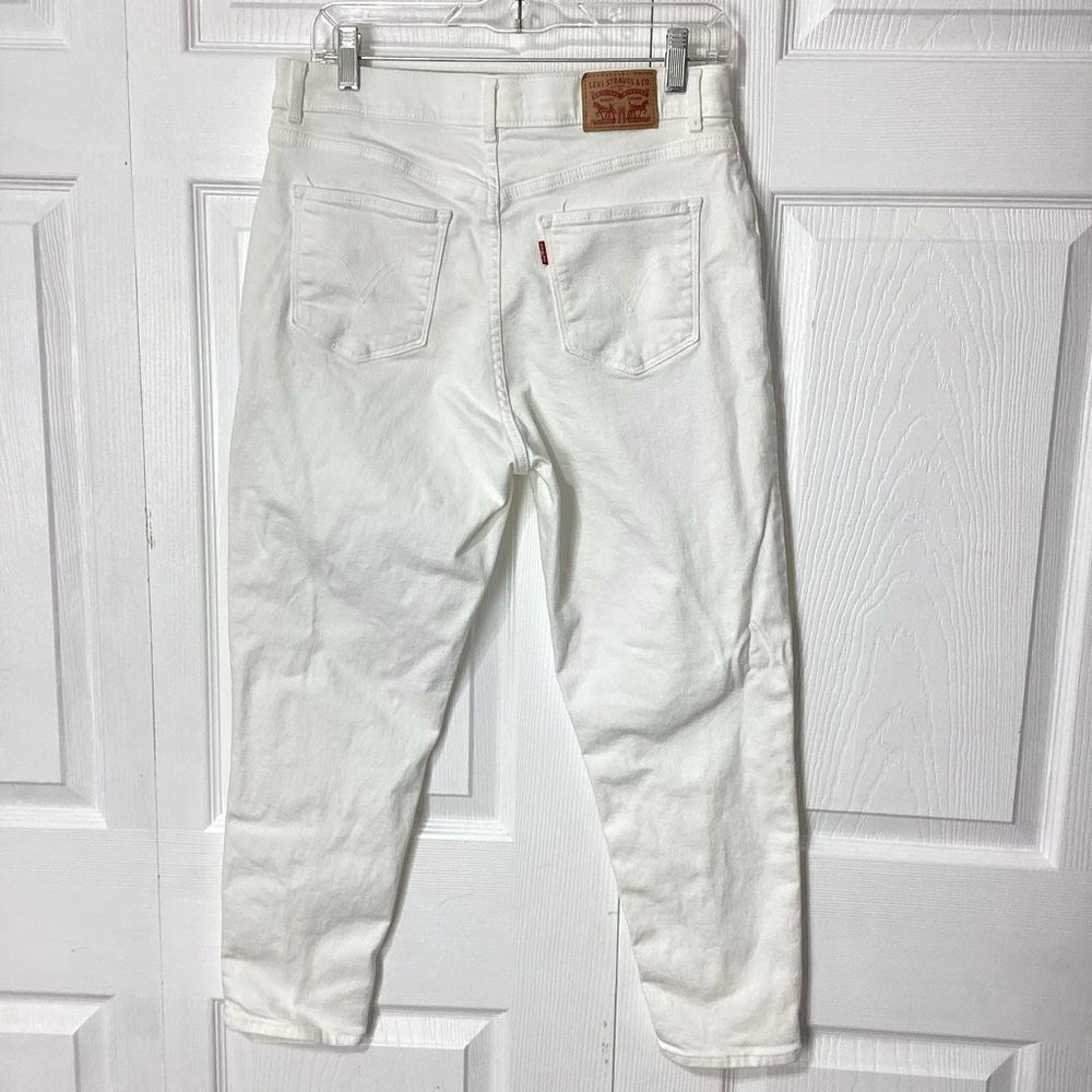 Levi's Women's White Classic Crop High-Rise Jeans Size 31